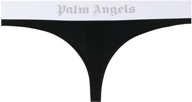 Palm Angels String met geborduurd logo Zwart