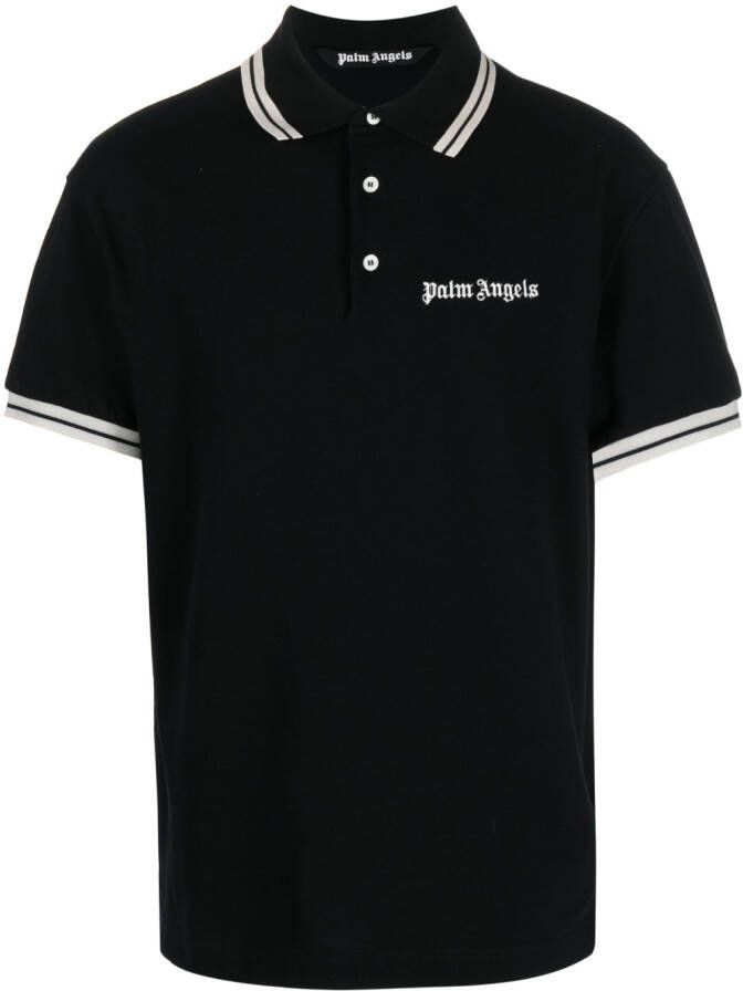 Palm Angels Stijlvolle Classic Logo Polo Shirt Zwart Heren