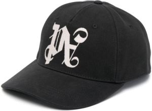 Palm Angels embroidered-monogram baseball cap Zwart