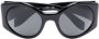 Palm Angels Eyewear Ennis zonnebril met rond montuur Zwart - Thumbnail 1
