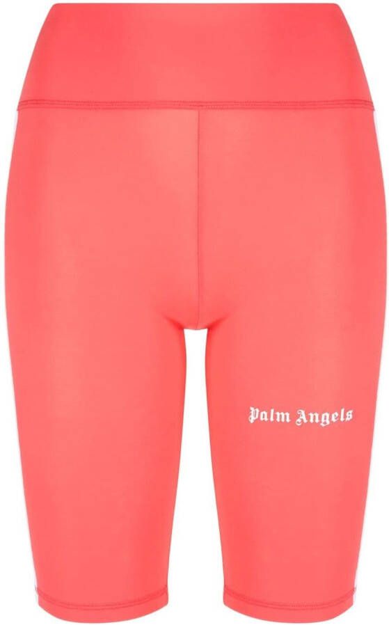 Palm Angels Fietsshorts met streep aan de zijkant Roze