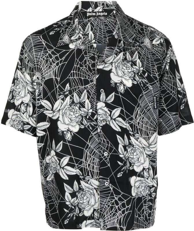 Palm Angels Overhemd met bloemenprint Zwart