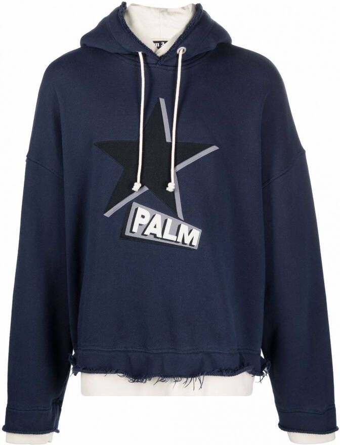 Palm Angels Gelaagde hoodie Blauw