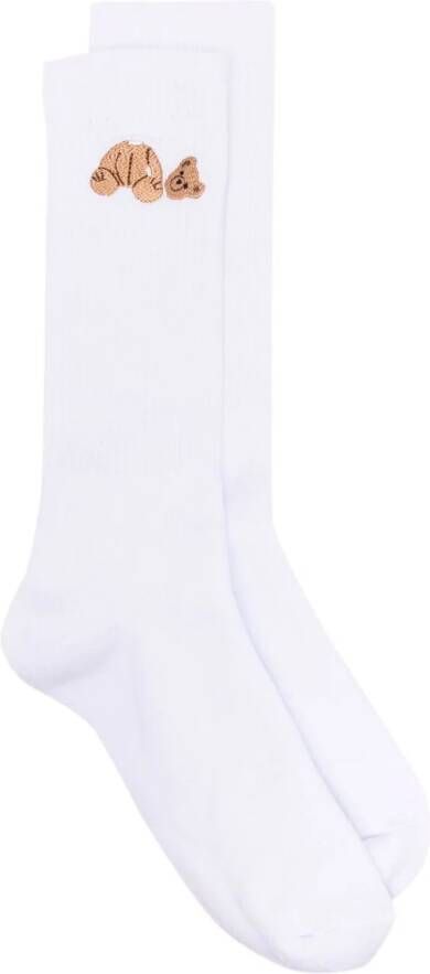Palm Angels Geribbelde sokken Wit