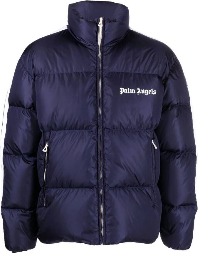 Palm Angels Gewatteerd jack NAVY BLUE WHITE