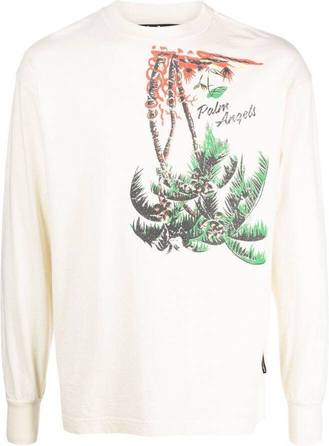 Palm Angels Sweater met grafische print Beige