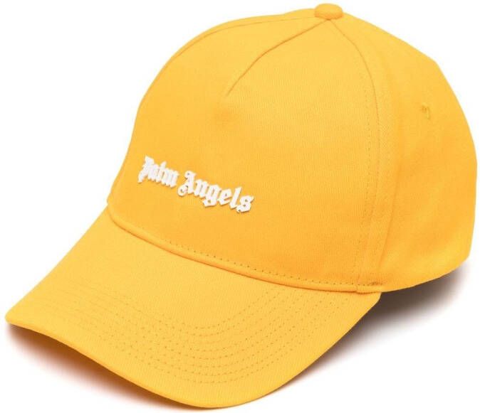 Palm Angels Honkbalpet met geborduurd logo Geel