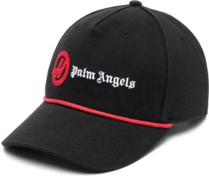 Palm Angels Honkbalpet met geborduurd logo Zwart