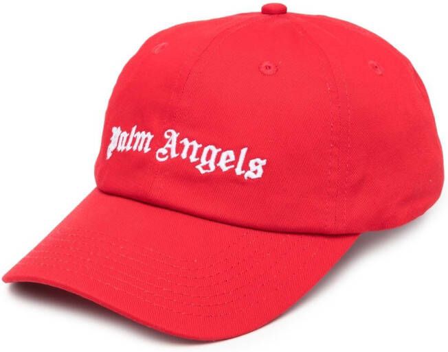 Palm Angels Logo Baseballpet met Geborduurde Letters Red Heren