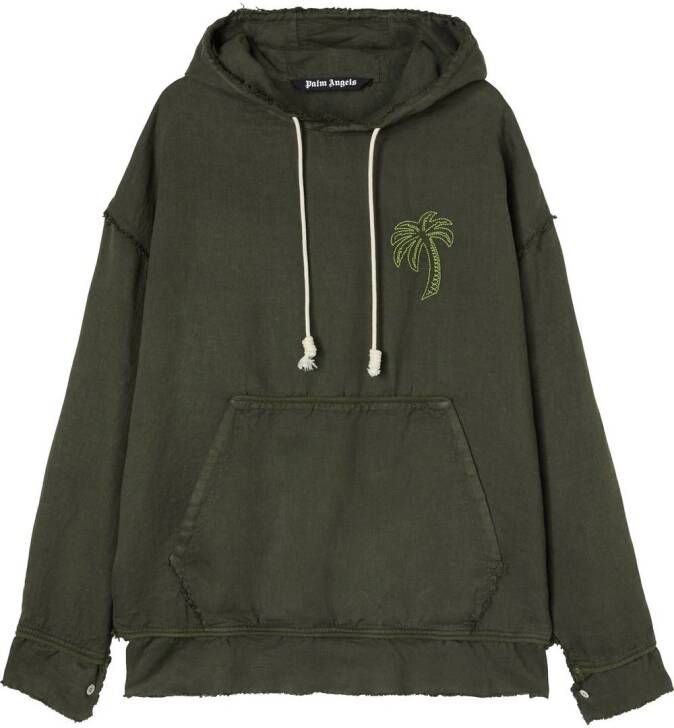 Palm Angels Hoodie met geborduurde palmboom Groen