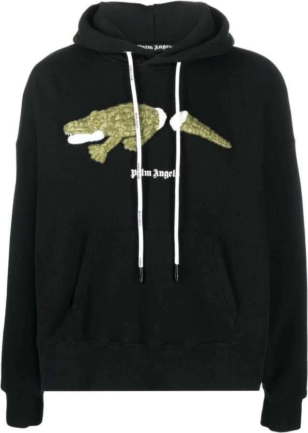 Palm Angels Hoodie met krokodillenprint Zwart