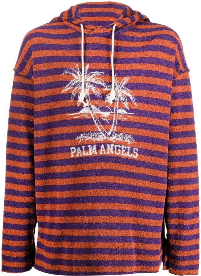 Palm Angels Hoodie met logoprint Oranje