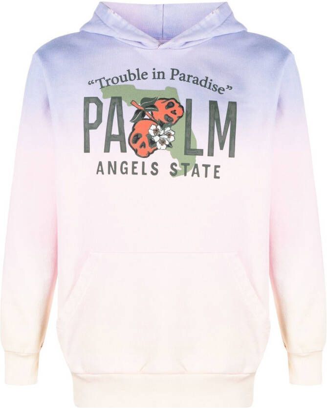Palm Angels Hoodie met logoprint Paars