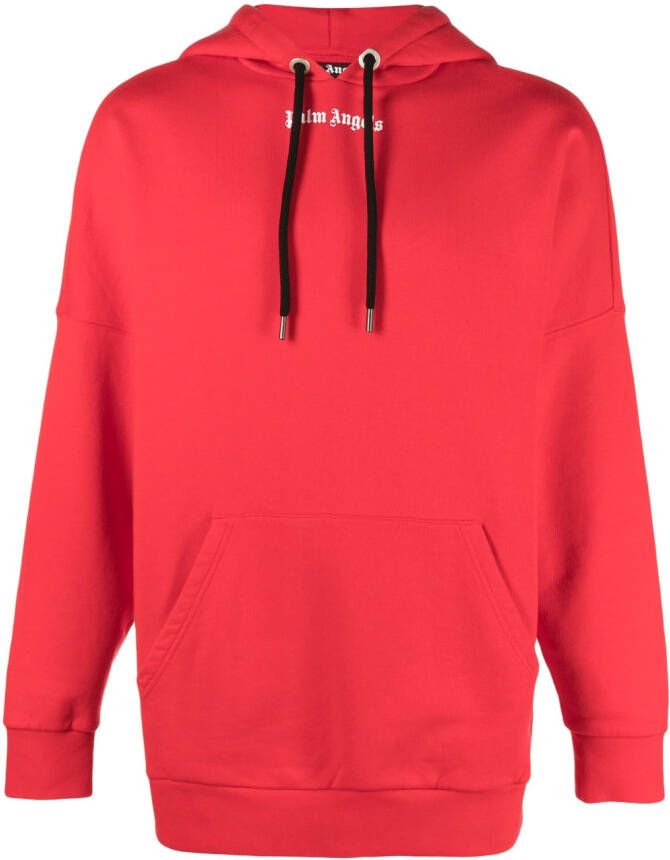 Palm Angels Katoenen hoodie met logoprint Rood