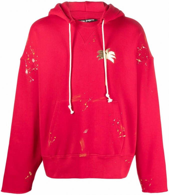 Palm Angels Hoodie met palmboomprint Rood