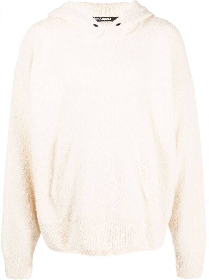 Palm Angels Hoodie met palmprint Beige