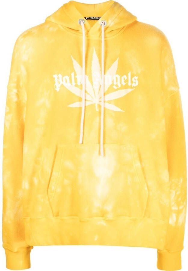 Palm Angels Hoodie met tie-dye print Geel