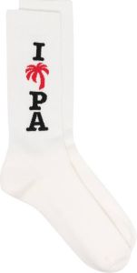 Palm Angels Sokken met intarsia logo Wit