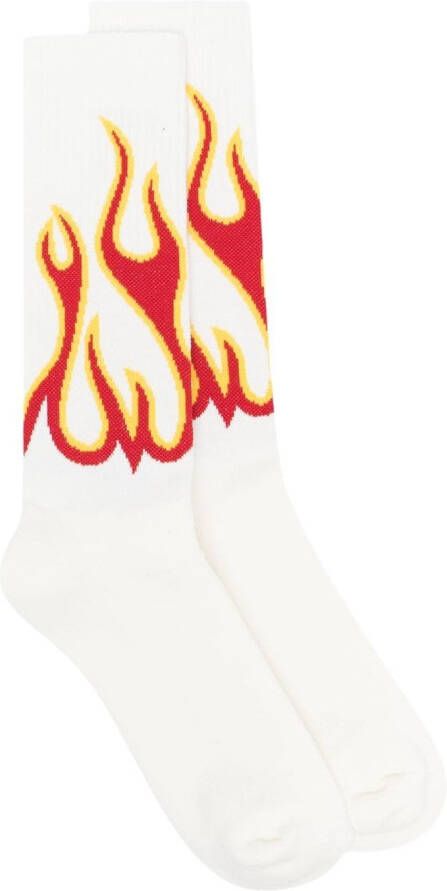 Palm Angels Intarsia sokken Wit