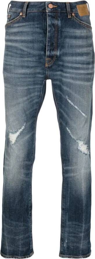 Palm Angels Jeans met geborduurde palm Blauw