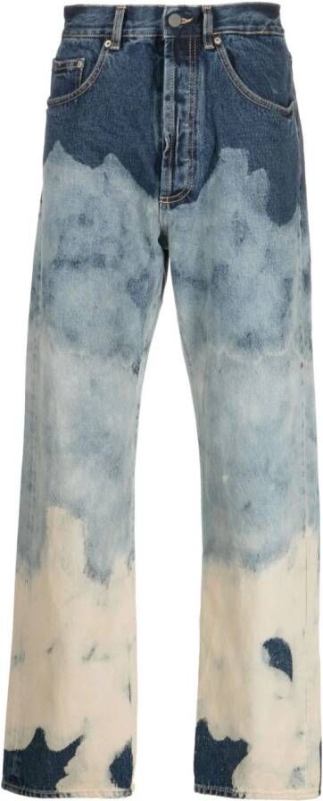 Palm Angels Jeans met tie-dye print Blauw