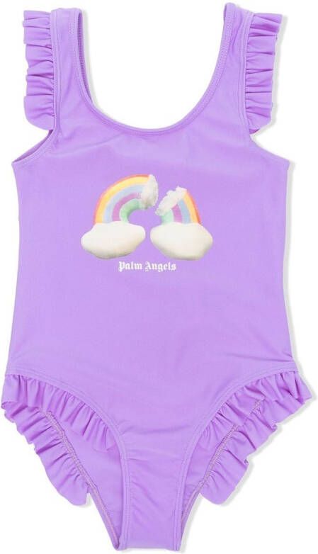 Palm Angels Kids Badpak met ruches Paars
