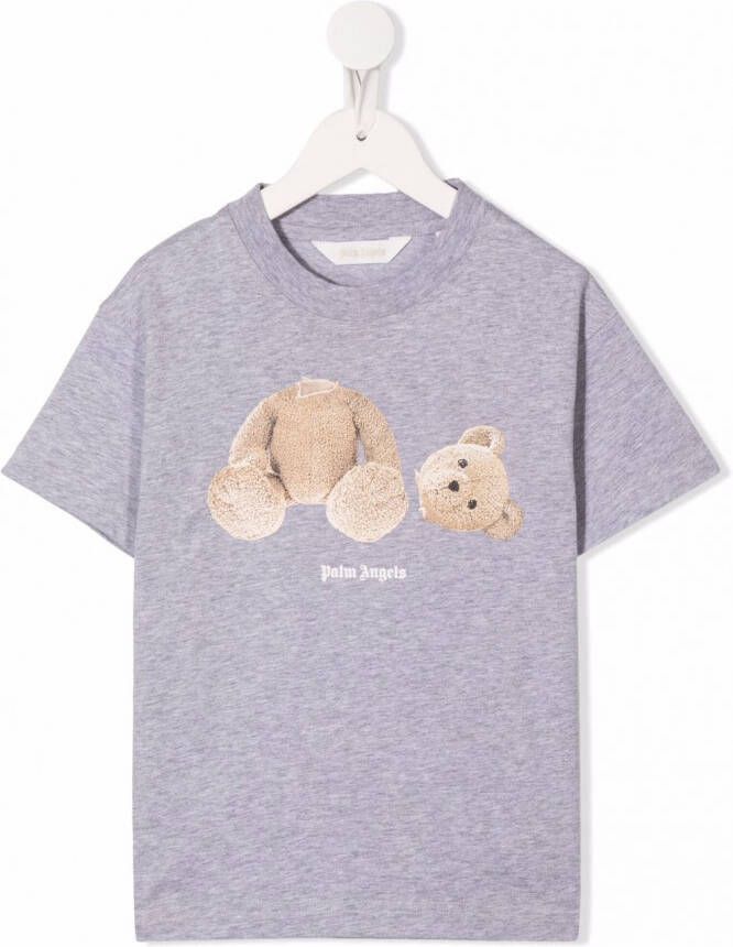 Palm Angels Kids T-shirt met beerprint Grijs