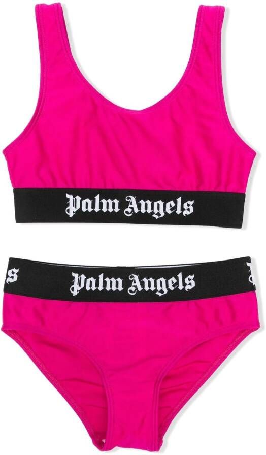 Palm Angels Kids Bikini met logoprint Roze