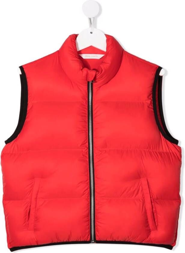 Palm Angels Kids Bodywarmer met logoprint Rood