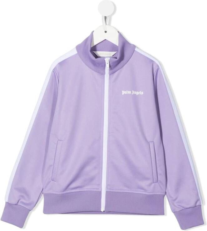 Palm Angels Kids Bomberjack met logoprint Paars