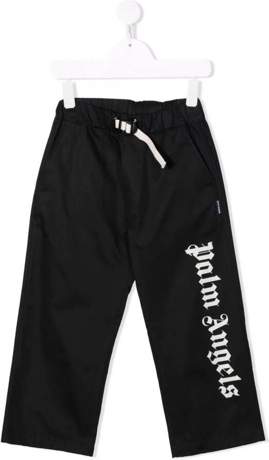 Palm Angels Kids Broek met logoprint Blauw