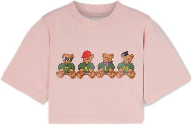 Palm Angels Kids Cropped T-shirt Roze