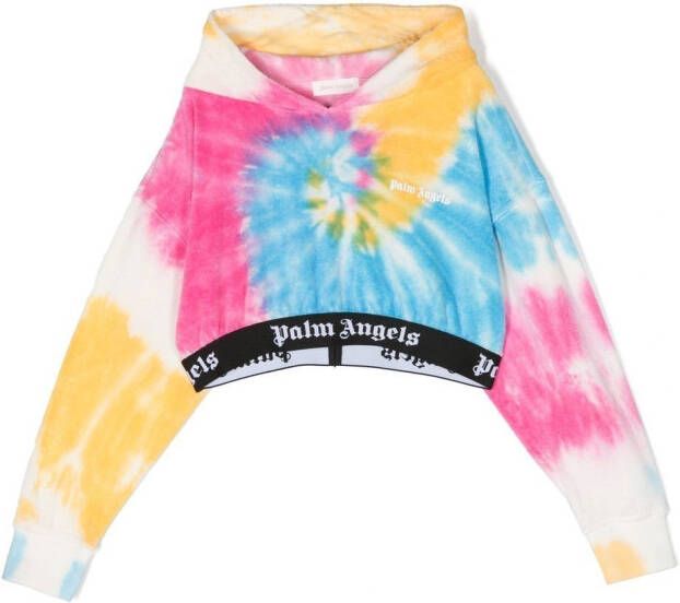 Palm Angels Kids Cropped hoodie Roze