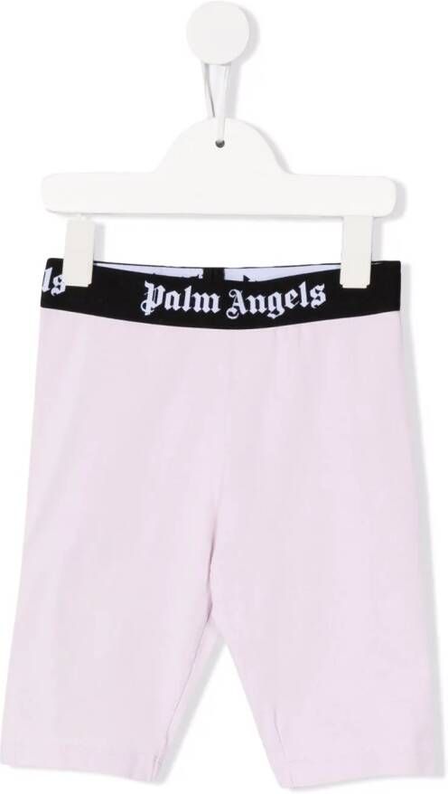 Palm Angels Kids Fietsshorts met logo tailleband Roze