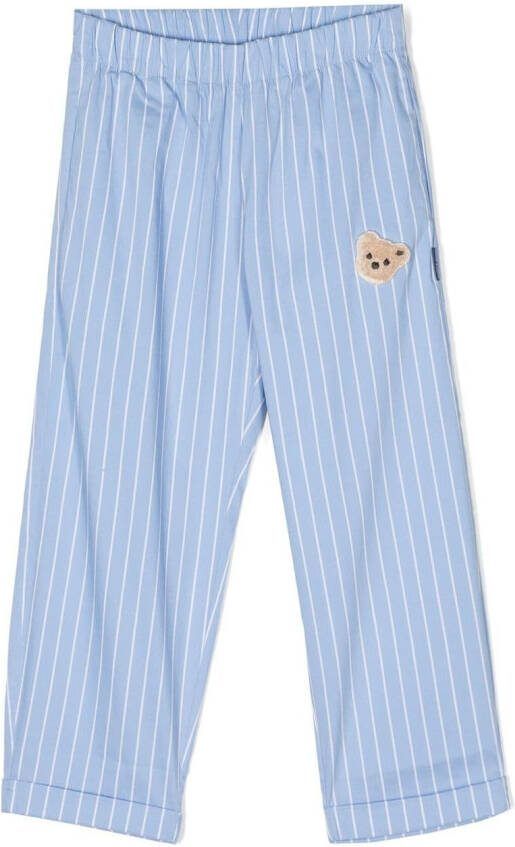 Palm Angels Kids Gestreepte broek Blauw