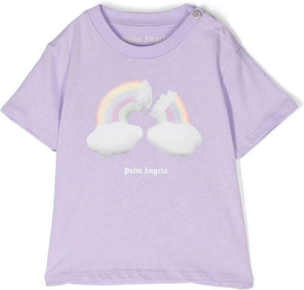Palm Angels Kids T-shirt met grafische print Paars