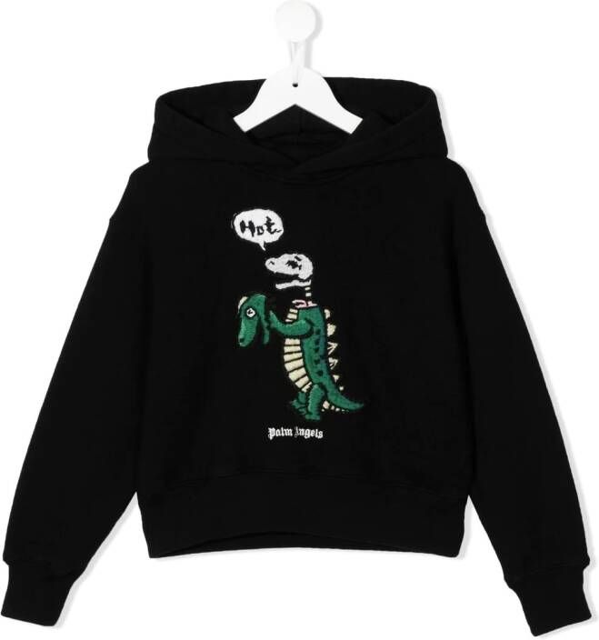 Palm Angels Kids Hoodie met borduurwerk Zwart