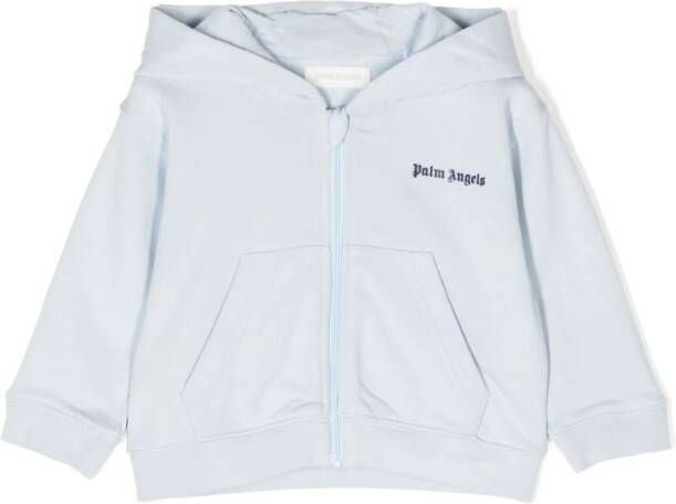 Palm Angels Kids Hoodie met logoprint Blauw