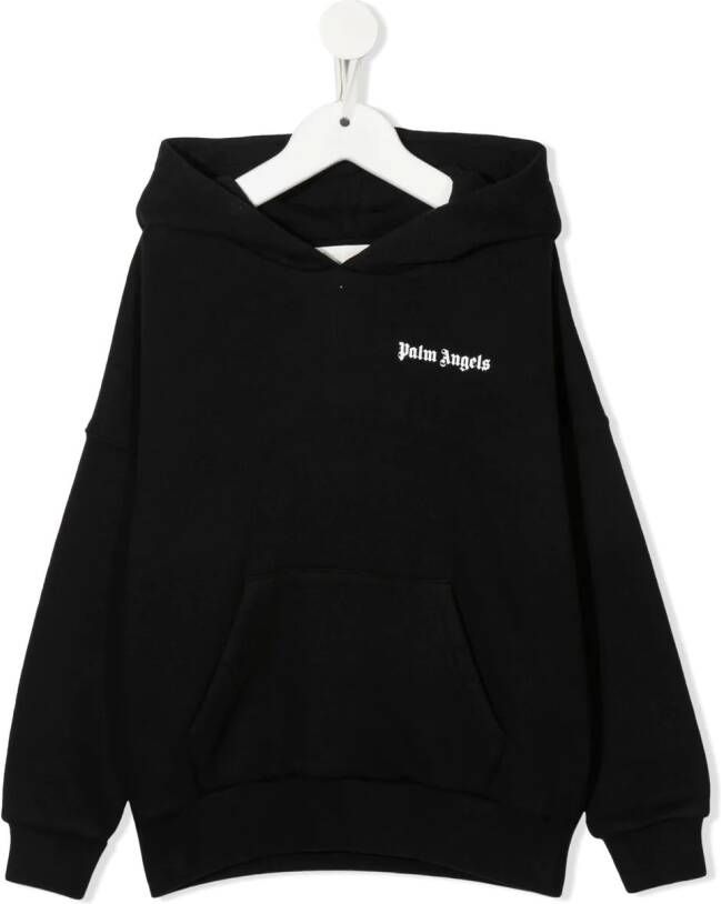 Palm Angels Kids Hoodie met logoprint Zwart