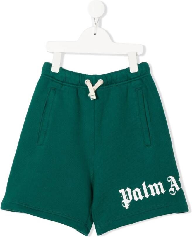 Palm Angels Kids Joggingshorts met logoprint Groen