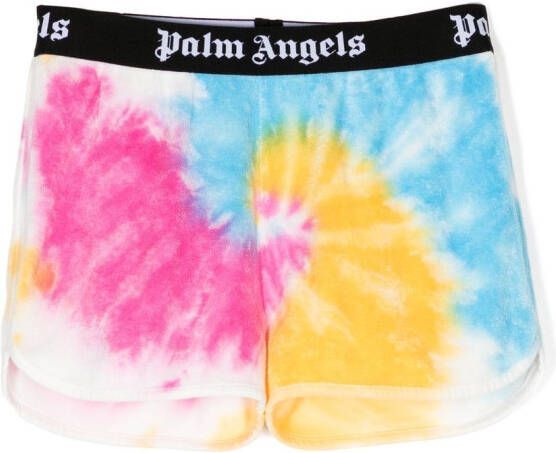 Palm Angels Kids Joggingshorts met tie-dye print Veelkleurig