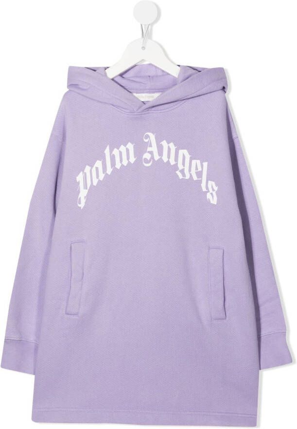 Palm Angels Kids Jurk met logoprint Paars