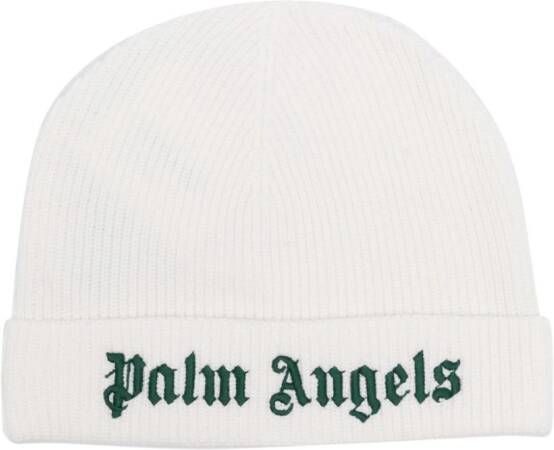 Palm Angels Kids Muts met geborduurd logo Wit