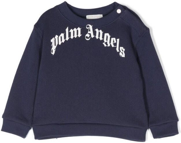 Palm Angels Kids Sweater met logoprint Blauw