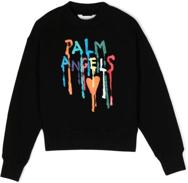 Palm Angels Kids Sweater met logoprint Zwart