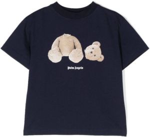 Palm Angels Kids T-shirt met logoprint Blauw