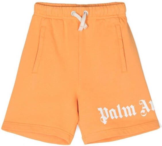 Palm Angels Kids Shorts met logoprint Oranje