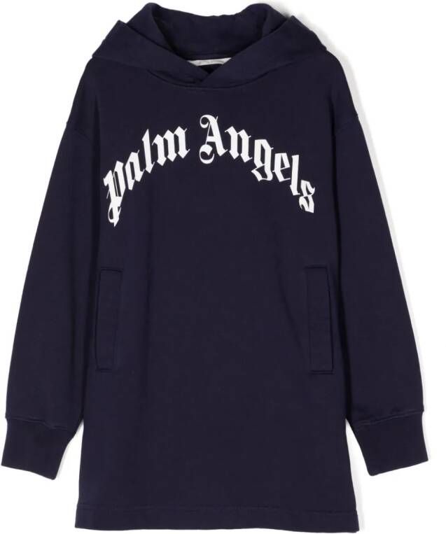 Palm Angels Kids Hoodie met logoprint Blauw
