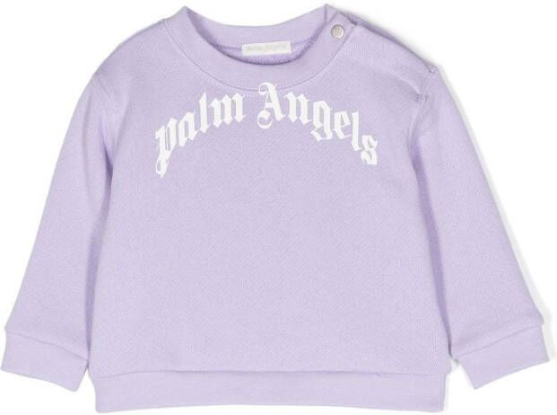 Palm Angels Kids Sweater met logoprint Paars