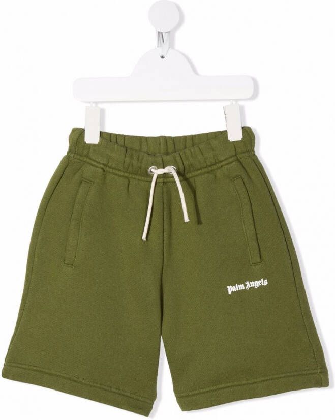 Palm Angels Kids Trainingsshorts met logoprint Groen